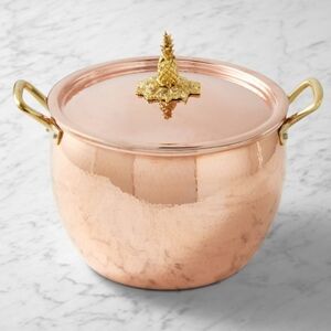 💙Ruffoni Historia Hammered Copper Stockpot with Pineapple Knob, 7 1/2-Qt